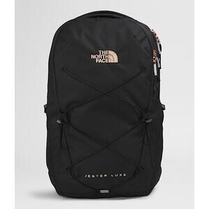 NWT The North Face Women's Jester Luxe Backpack TNF Black/Burnt Coral Metallic